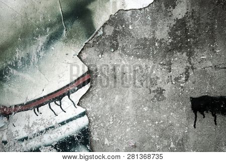 old wall texture  plater falling of faded color