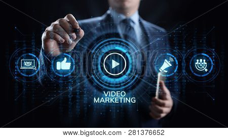 Video Marketing Online Advertising Business Internet Concept.