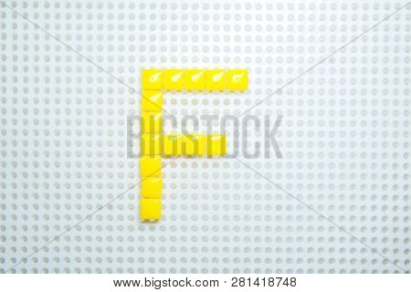 Letter F Created With Children Toys Similar To Pixels