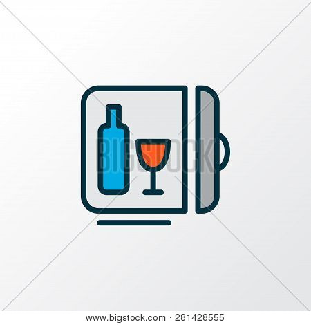 Minibar Icon Colored Line Symbol. Premium Quality Isolated Mini Fridge Element In Trendy Style.