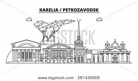 Russia, Karelia, Petrozavodsk. City Skyline: Architecture, Buildings, Streets, Silhouette, Landscape
