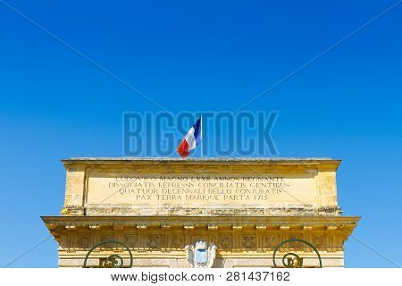 Porte Du Peyrou, Montpellier, France. Inscr: Louis The Great Reigned 72 Yr., Conspirator Nations Wer