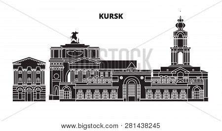 Russia, Kursk. City Skyline: Architecture, Buildings, Streets, Silhouette, Landscape, Panorama. Flat