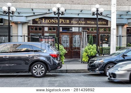 Vancouver, Canada - September 23, 2017: Lions Pub Sports Bar And Restaurant Is A Traditional British
