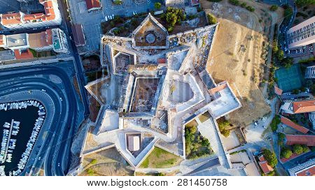 Aerial View Of Saint Nicolas Fort In Marseille Pharo District, France