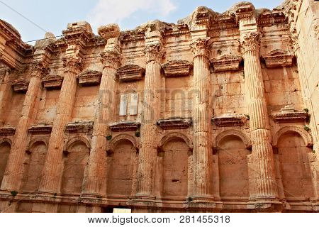 Baalbek - Ruins Of The Bacchus Temple In The Ancient Phoenician City; Known As Heliopolis During The