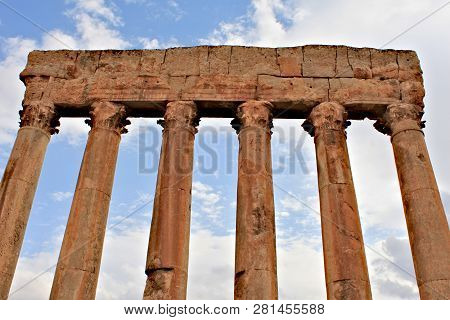 Baalbek - Ruins Of The Temple Of Jupiter In The Ancient Phoenician City; Known As Heliopolis During 