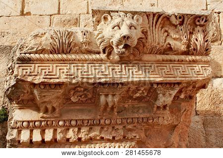 Baalbek - Ornaments Of The Temple Of Jupiter In Ancient Phoenician City; Known As Heliopolis During 