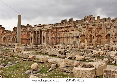 Baalbek - Ruins Of The Great Court In The Ancient Phoenician City; Known As Heliopolis During The He
