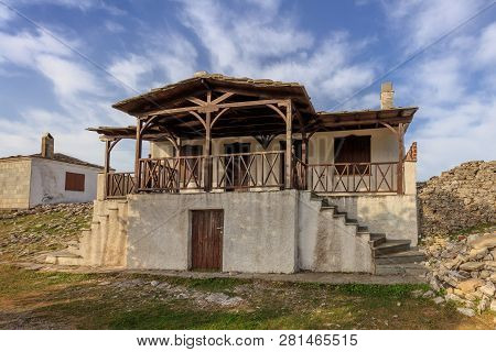 Old House In The Village Of Kastro. Thassos Island, East Macedonia And Thrace, Greece