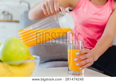 A Young Girl Adheres To The Rules Of Nutrition.