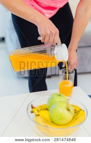 A Young Girl Adheres To The Rules Of Nutrition.