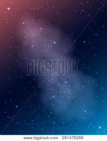 Galaxy With Star. Abstract Background. Vector Illustration