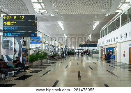 Medan, Indonesia - January 2019: Kualanamu International Airport Architecture In Medan, North Sumatr