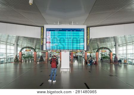 Medan, Indonesia - January 2019: Kualanamu International Airport Architecture In Medan, North Sumatr