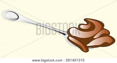Kitchen Instrument Dinning-room Spoon With Chocolate Mass