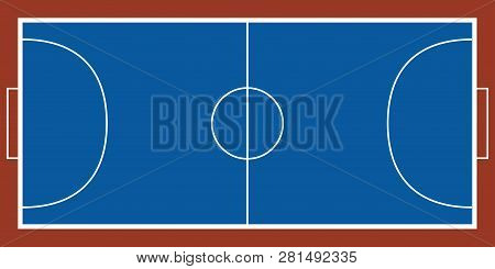 Isoalted Aerial View Of A Futsal Field Image. Vector Illustration Design