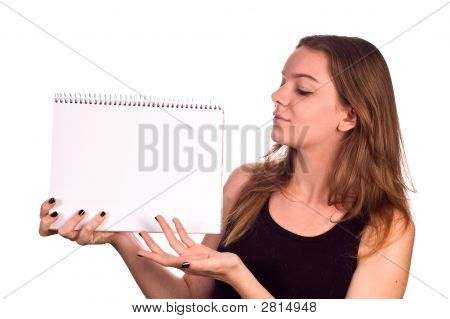 Modello con Pad bianco di carta