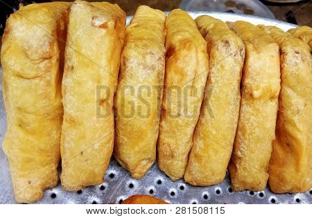 Delicious Street Food, Mix Vegetable Pakoras, Bread Pakoda. India.