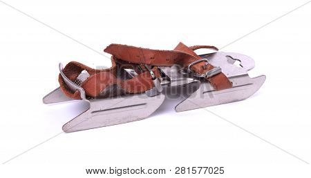 Old Iceskate For Small Child, Isolated On White
