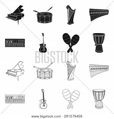 Vector Design Of Music And Tune Icon. Set Of Music And Tool Stock Vector Illustration.