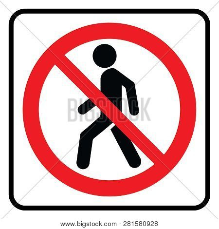 No Entry Icon In White Background Drawing By Illustration - Prohibition Sign-vector