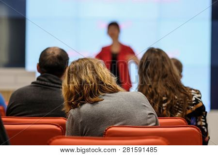 Moscow, Russia - January, 22, 2019: image of the Conference