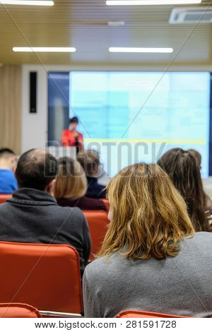 Moscow, Russia - January, 22, 2019: image of the Conference