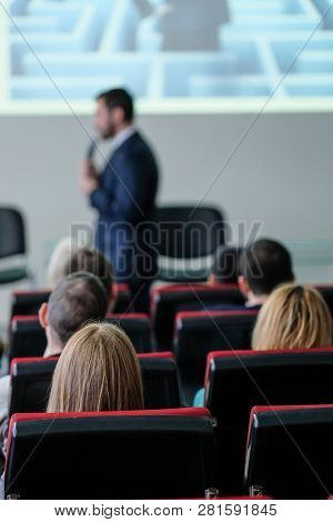 Moscow, Russia - January, 22, 2019: image of the Conference