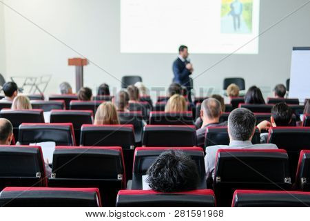 Moscow, Russia - January, 22, 2019: image of the Conference