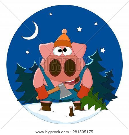 Brutal Boar Cut Down Christmas Tree And Carries It Home