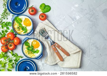 Portioned Casserole From Vegetables And Eggs In Italian Or French Style