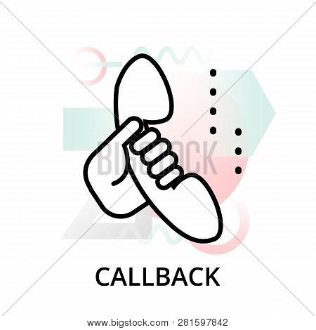 Modern Editable Line Vector Illustration, Callback Icon On Abstract Background, For Graphic, For Gra
