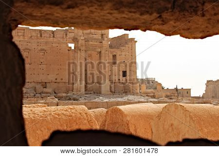 Temple Of Bel. Ruins Of The Ancient Semitic City Of Palmyra On Syrian Desert (shortly Before The War