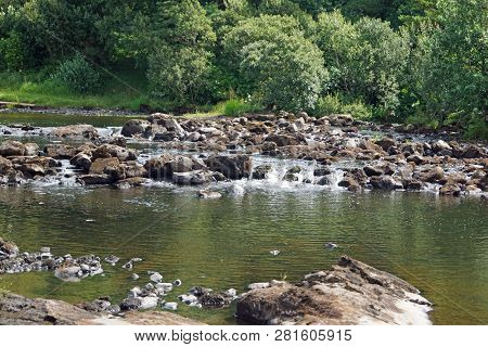 The Irish Waterfall Aasleagh (irish Eas Liath) Is Located In Northern Connemara And Is Fed By The Ri