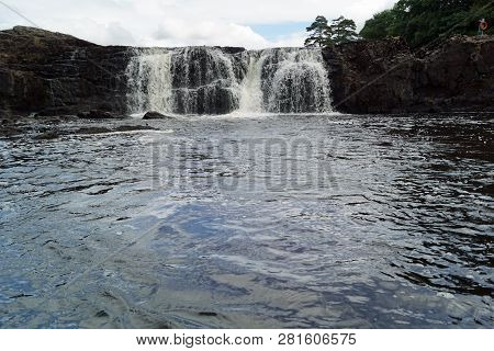 The Irish Waterfall Aasleagh (irish Eas Liath) Is Located In Northern Connemara And Is Fed By The Ri