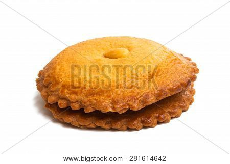 Confectionery Almond Biscuit Isolated On White Background