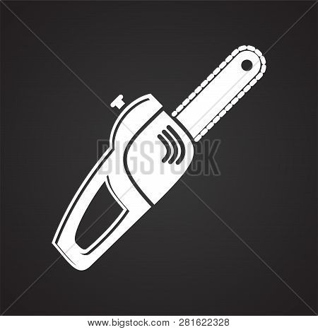 Tool Saw Icon On Black Background For Graphic And Web Design, Modern Simple Vector Sign. Internet Co