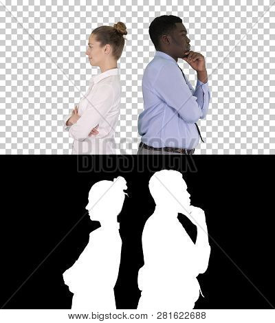Beautiful And Handsome Guy Standing Back To Back Changing Poses, Alpha Channel
