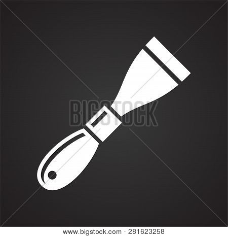 Tool Spatula Icon On Black Background For Graphic And Web Design, Modern Simple Vector Sign. Interne