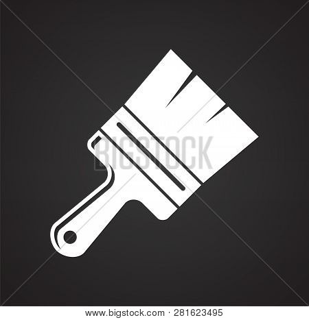 Tool Brush Icon On Black Background For Graphic And Web Design, Modern Simple Vector Sign. Internet 