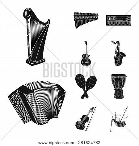 Vector Design Of Music And Tune Logo. Collection Of Music And Tool Vector Icon For Stock.