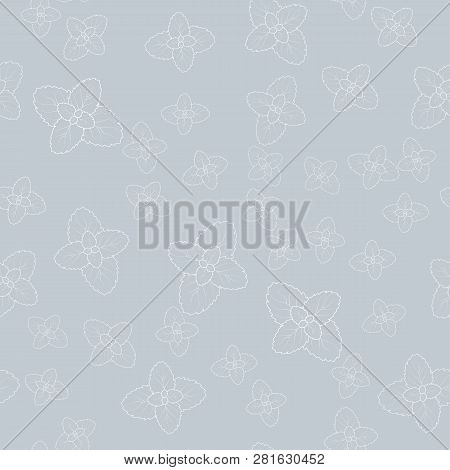 Fresh Mint Leaves Isolated Seamless Pattern. Floral Summer Print