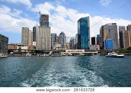 Sydney, Australia; October 26th 2018 - View On Skyscrappers And Harbour In Sydney City Centre