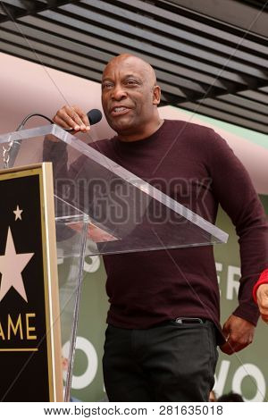 LOS ANGELES - JAN 28:  John Singleton at the Taraji P. Henson Star Ceremony on the Hollywood Walk of Fame on January 28, 2019 in Los Angeles, CA