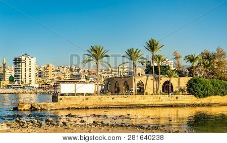 Panorama Of Sidon Or Saida Town In Lebanon