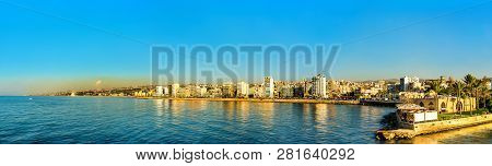 Panorama Of Sidon Or Saida Town In Lebanon