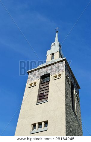 Tornet av lutherska kyrkan i Transfiguration i Zelenogorsk
