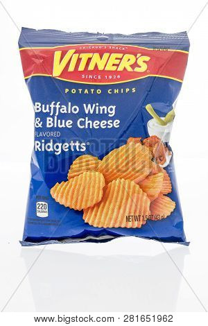 Winneconne, Wi - 23 January 2019: A Package Of Vitners Buffalo Wing And Blue Cheese Ridgetts Chips O