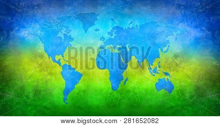 Creative world map. Colored map